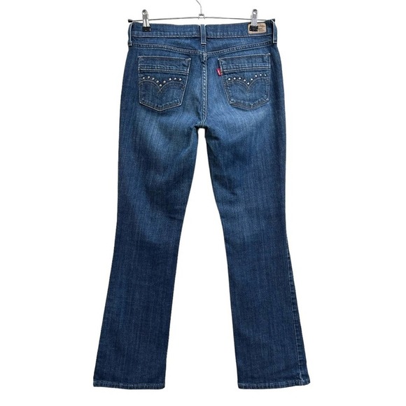 Levi's 515 Boot Cut Embellished Pocket Dark Wash Denim Jeans, Size 8 Long - Picture 2 of 9